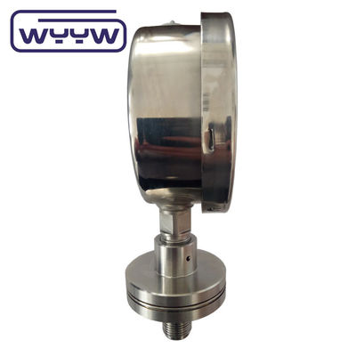 Silikon dolu basınç ölçer 100mm SS316 Diyafragma mühürü Bourdon basınç ölçer