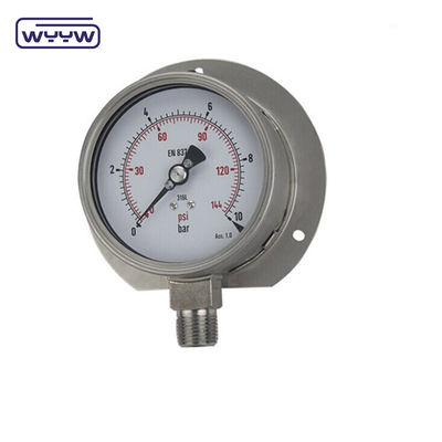 Hidrolik ekipman Geri basınç ölçer Paslanmaz çelik 60mm