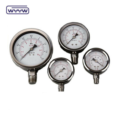 Hidrolik ekipman Geri basınç ölçer Paslanmaz çelik 60mm