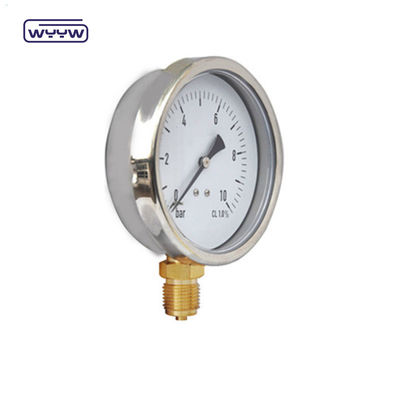 Hidrolik ekipman Geri basınç ölçer Paslanmaz çelik 60mm