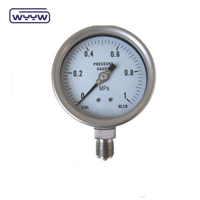 1/4&quot;Bsp 304 paslanmaz çelik basınç ölçer alt bağlantı 60mm