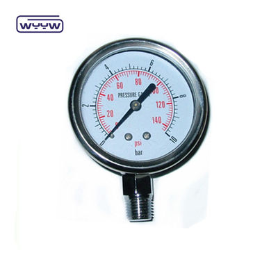 60mm Hava Paslanmaz Çelik Basınç Ölçüsü Çift Ölçek Alt Bağlantısı