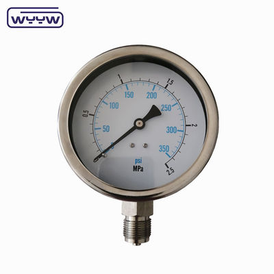 SS304 0-100Bar PSI 63mm 100mm Gliserin Manometre Basınçölçeri Gliserin Doldurulmuş
