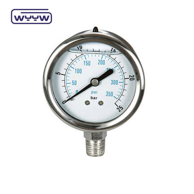 60mm Dial Sıvı Doldurulmuş Basınçölçer 250 Bar Manometre EN 837-1