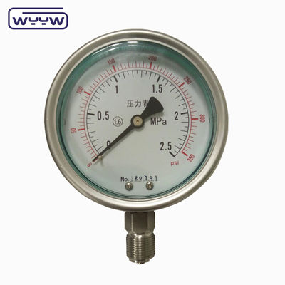 100mm 4 inç kgf/cm2 psi çift ölçek tüm paslanmaz çelik Çin'de yağ basıncı manometre üreticisi