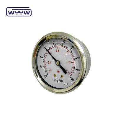 Yüksek kaliteli eksenel manometre MPa/bar/kg Geri bağlantı 60mm tam 304ss paslanmaz çelik basınç ölçer