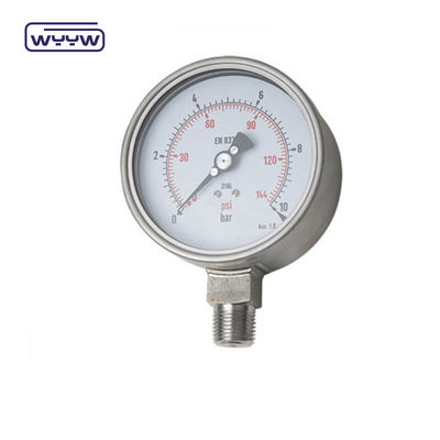 Silikon 4 Inch Bezel Ring Basınç Ölçüsü 100mm Dial Bottom Mount