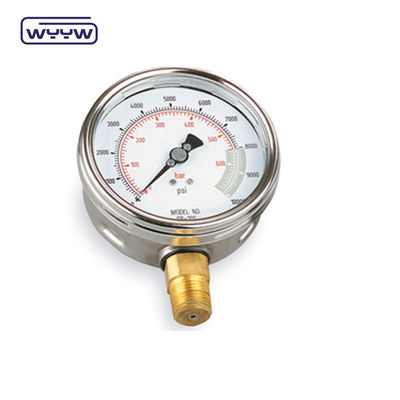 Silikon 4 Inch Bezel Ring Basınç Ölçüsü 100mm Dial Bottom Mount