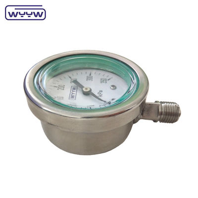 SS316 Alt 63mm Sıvıyla Doldurulmuş Basınç Ölçücü Genel Manometre