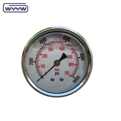 Aksyal tüm paslanmaz çelik 63mm yağ basınç ölçer