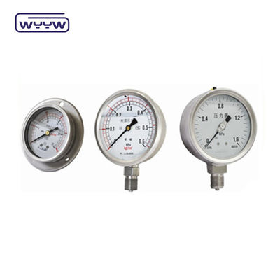 4 inç paslanmaz çelik yağ dolu basınç ölçer 2.5%/1.6% doğruluk ve 1/4''PT/NPT/G/M iplik