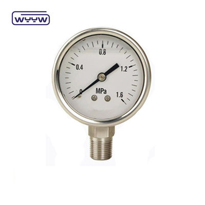 60mm SS304 Endüstriyel Sıvı Doldurulmuş U Tüp Basınç Ölçüsü Bourdon Tüp Manometresi