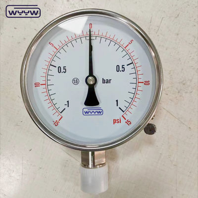 vakum bileşik kuru ss304 alt bağlantı G1/2&quot; 4 inç iyi fiyat basınç ölçer -1+1bar