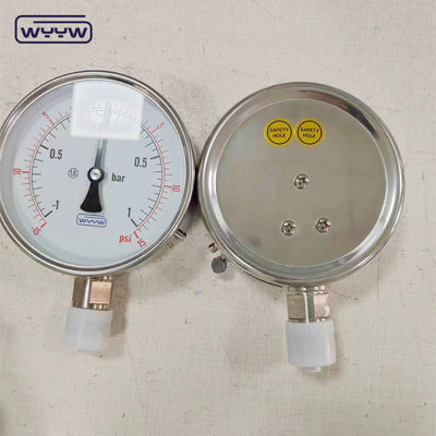 vakum bileşik kuru ss304 alt bağlantı G1/2&quot; 4 inç iyi fiyat basınç ölçer -1+1bar