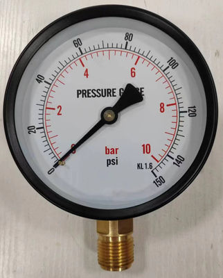 Ekonomik Basınç Ölçüsü Bourdon Tüp 16 Bar Psi Gaz Su Manometre
