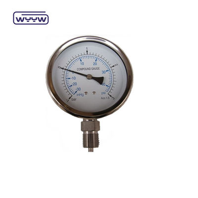 Stainless Steel malzemesi ile Endüstriyel Sınıf Vakum Basınç Deneme Ölçücüsü