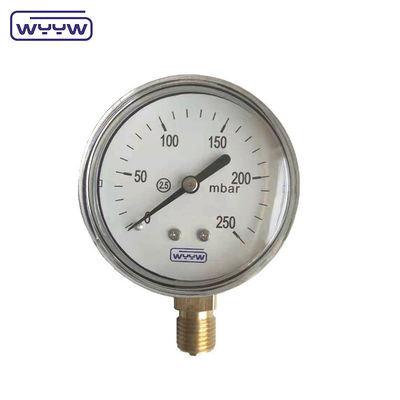 63mm 100mm 150mm Kapsula Basınçölçeri Siyah Çelik veya Paslanmaz Çelik Kutusu ve Alüminyum Siyah İzleyici