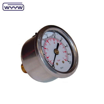 1/4' BSP iplik sıvı dolu basınç ölçer Stainless Steel Bourton Tüp Endüstriyel için