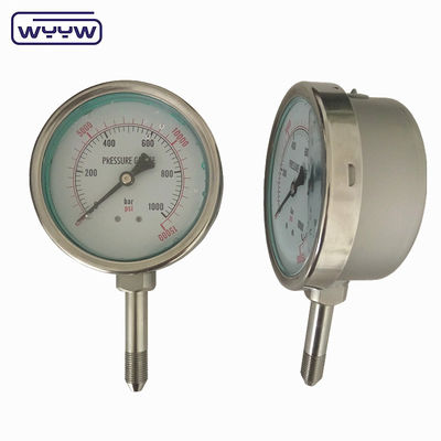 Endüstriyel sıvı dolu basınç ölçer 63mm 100mm 150mm Seçenekler