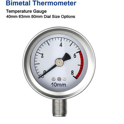 Bimetal termometre sıcaklık ölçer 40mm 63mm 80mm Digel Boyut Seçenekleri