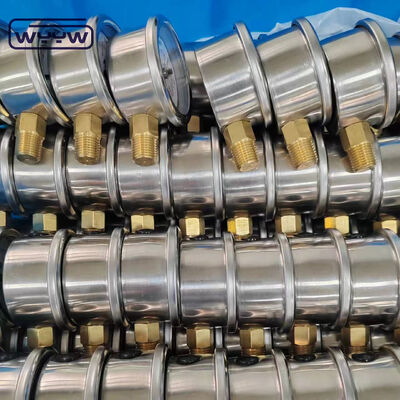Paslanmaz çelik 50mm Gliserin Doldurulmuş Sıvı Doldurulmuş Basınçölçer Alt Montajlı 14Bar/200Psi
