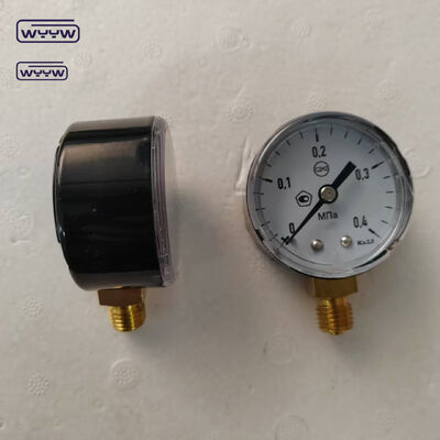 50mm 0.4MPa Alt Bağlantı Basınçölçeri Siyah Çelik Kutusu ile Doğal Gaz C2H2 için