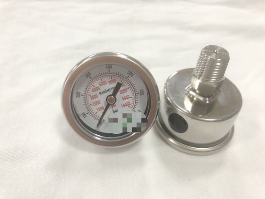 1.5 inç 40mm Tüm paslanmaz çelik 0-700bar 0-10000psi çift ölçekli geri basınç ölçer