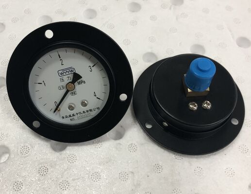 63mm Dial Black Steel Housing Front Flange Basınç Ölçüsü 0-4MPa Aralık Panel Mount Manometre ile