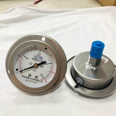 63mm 2.5 inç panel montaj sıvı dolu şok dirençli basınç ölçer.