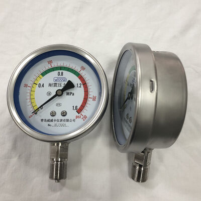 Stainless Steel Housing Pressure Gauge Manometer To Fill Oil Endüstriyel Uygulamalar İçin Uygun 1 Yıllık Garanti ile